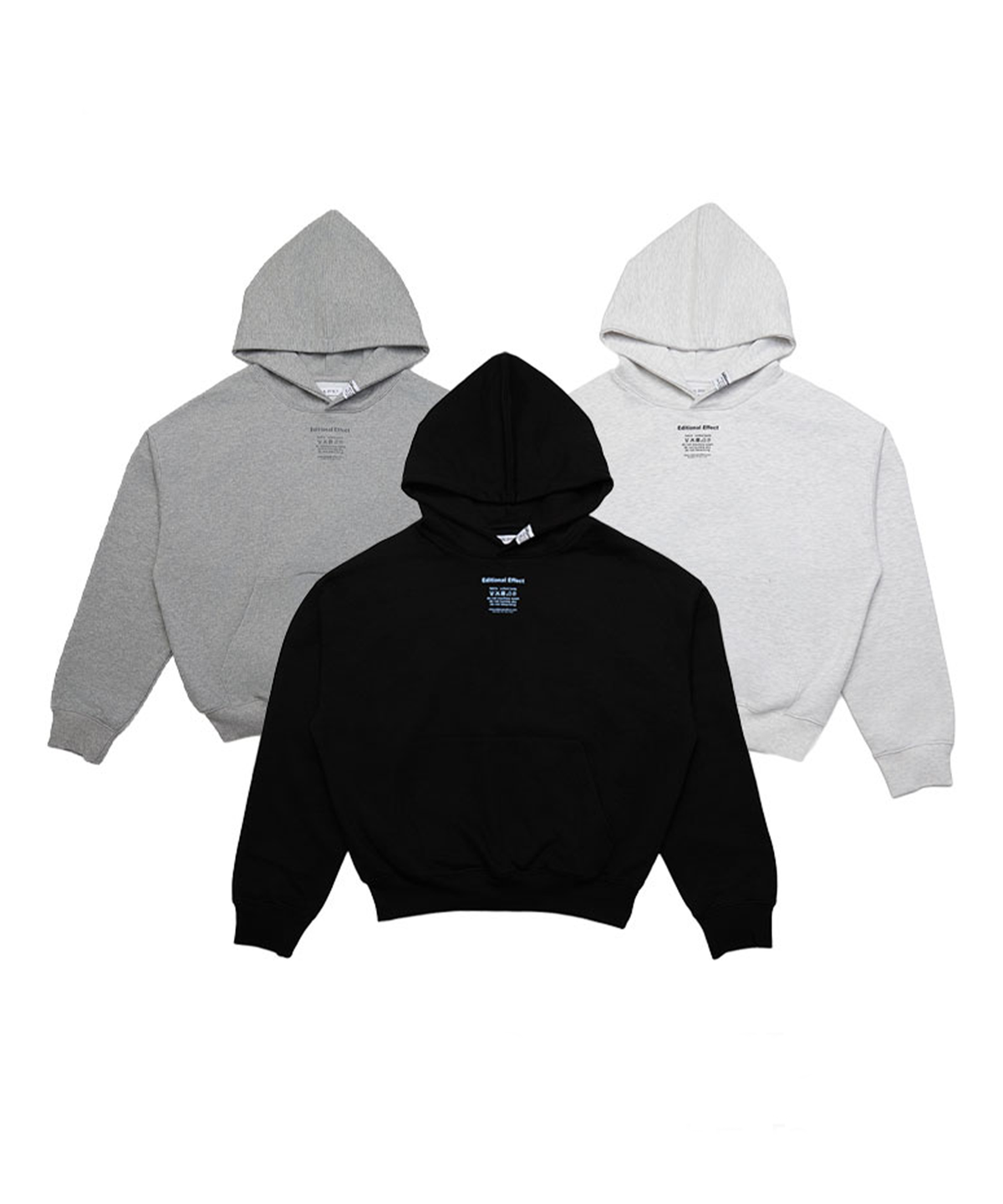 카인즈(KINDS) [기모 ver] 에디셔널 베이직 라벨 오버핏 후드_3 Color