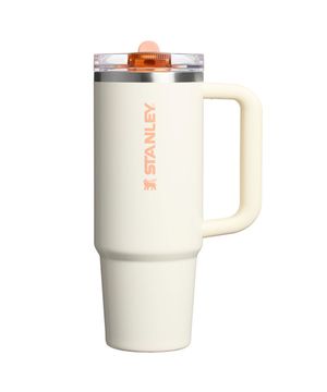 퀜처 프로투어 플립 스트로 텀블러 887ml 크림 에프리콧 쉐브론