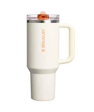 퀜처  프로투어 플립 스트로 텀블러 1.18L 크림 에프리콧 쉐브론