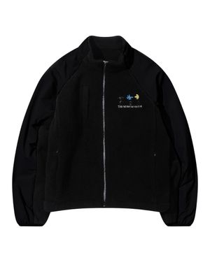 FLEECE RAGLAN FULL ZIP-UP (BLACK)