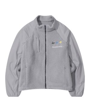FLEECE RAGLAN FULL ZIP-UP (GREY)