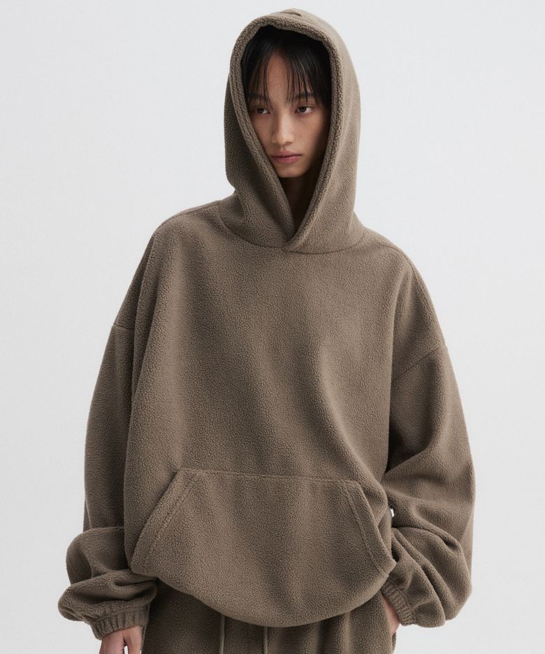 (W) 베이스 플리스 후디 베이지