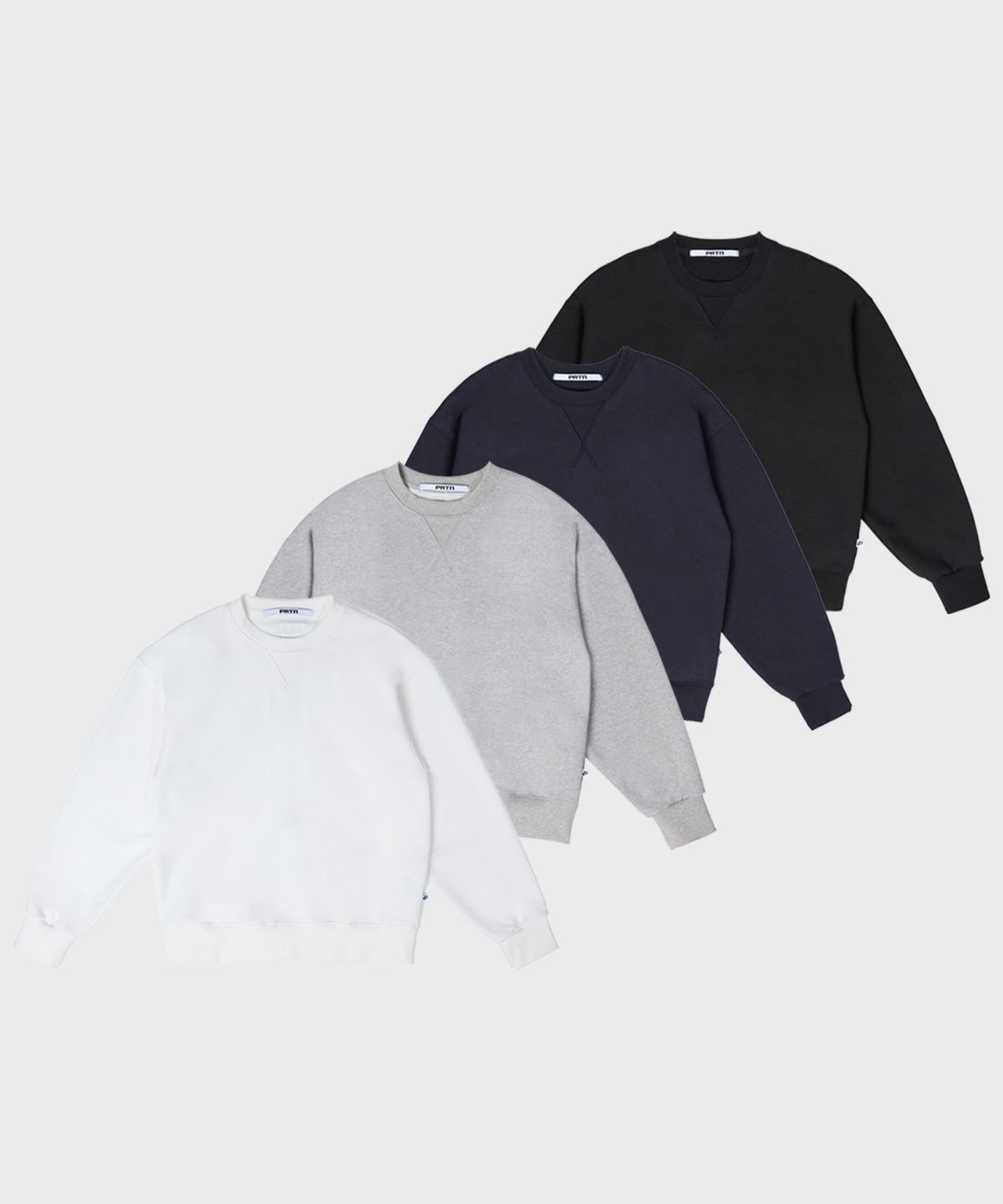 포르테나(PORTERNA) ESSENTIAL EMBOSSED LOGO SWEATSHIRT-4COLOR