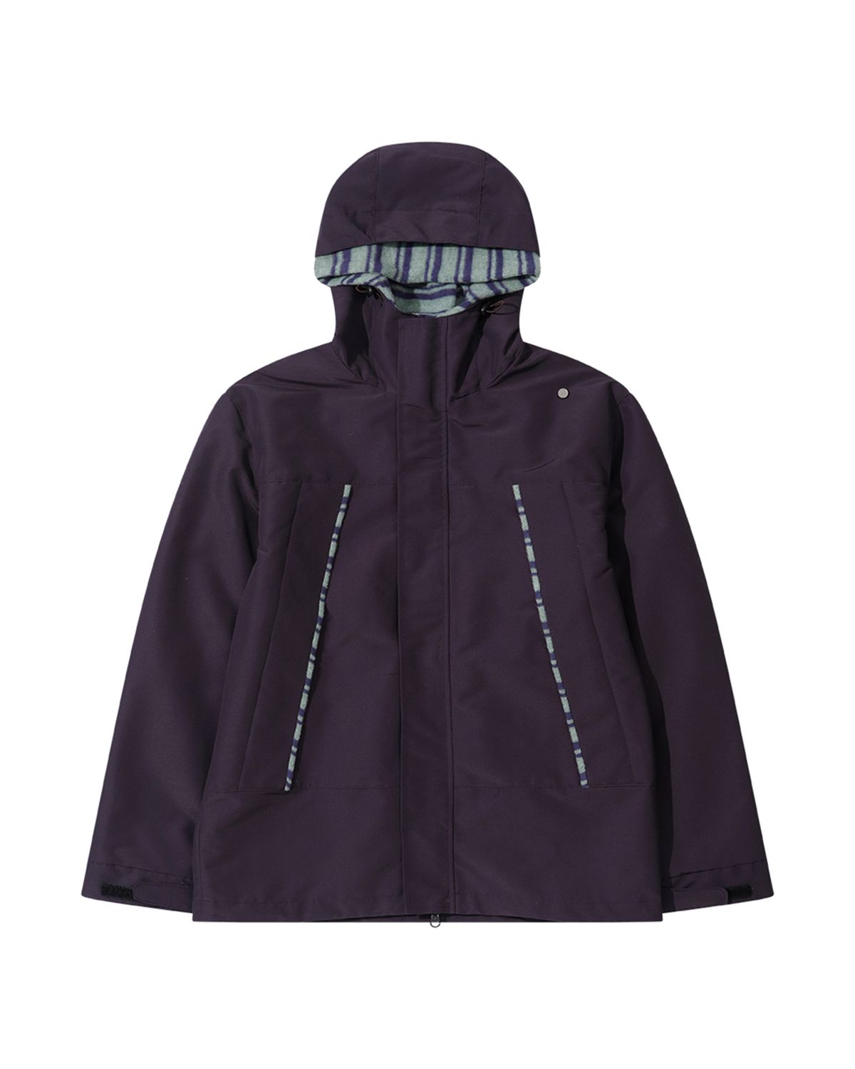 더뮤지엄비지터(THEMUSEUMVISITOR) KNIT POINT WIND BREAKER JACKET (PURPLE)