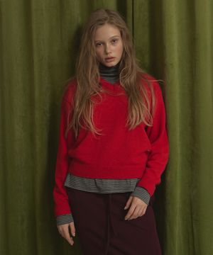 WOOL V-NECK KNIT (RED)
