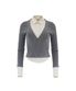 LAYERED V NECK KNIT SHIRTS BEIGE /GRAY