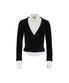 LAYERED V NECK KNIT SHIRTS WHITE/BLACK