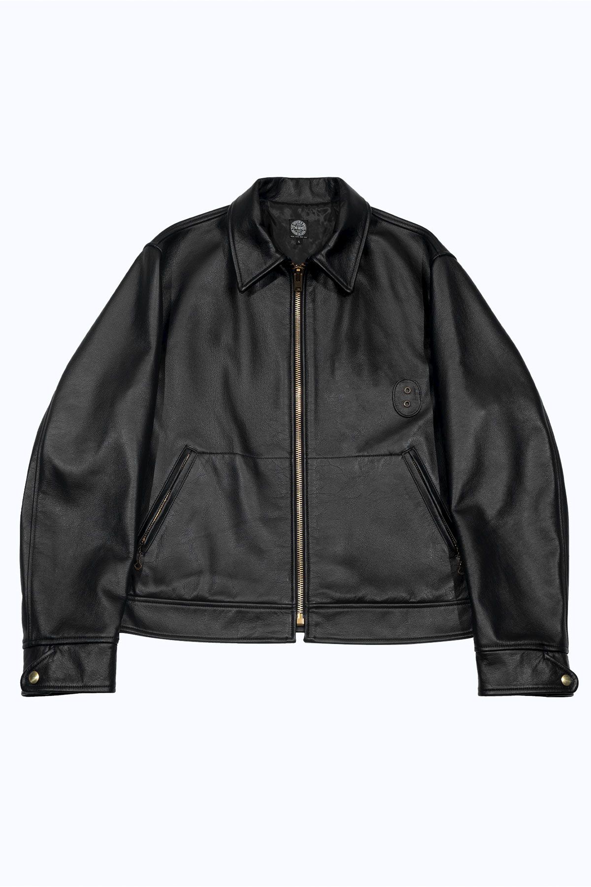 더 긱스(THE GEEKS) Police patrol jacket -  Black split leather