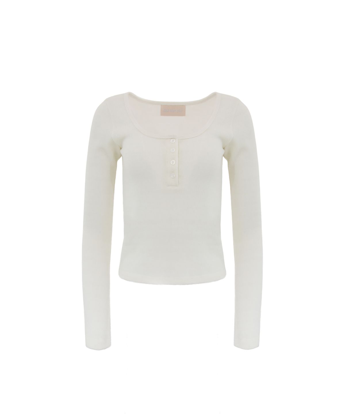 오드원아웃(ODDONEOUT) BUTTON MELANGE KNIT TOP IVORY