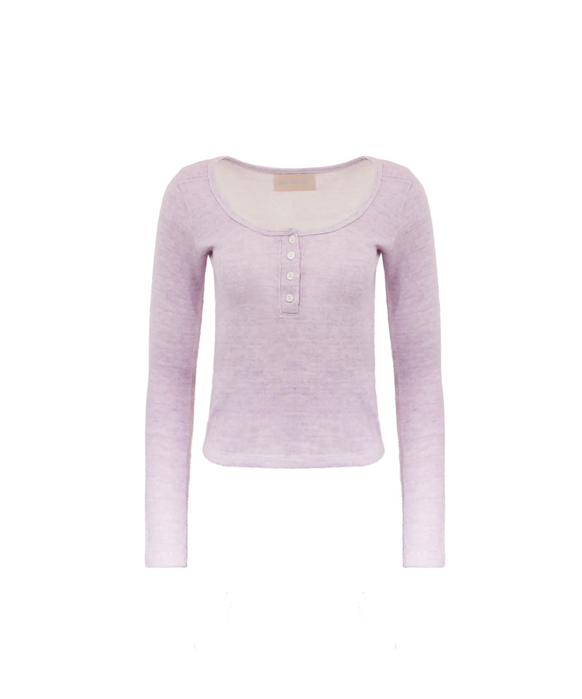 오드원아웃(ODDONEOUT) BUTTON MELANGE KNIT TOP L.PURPLE