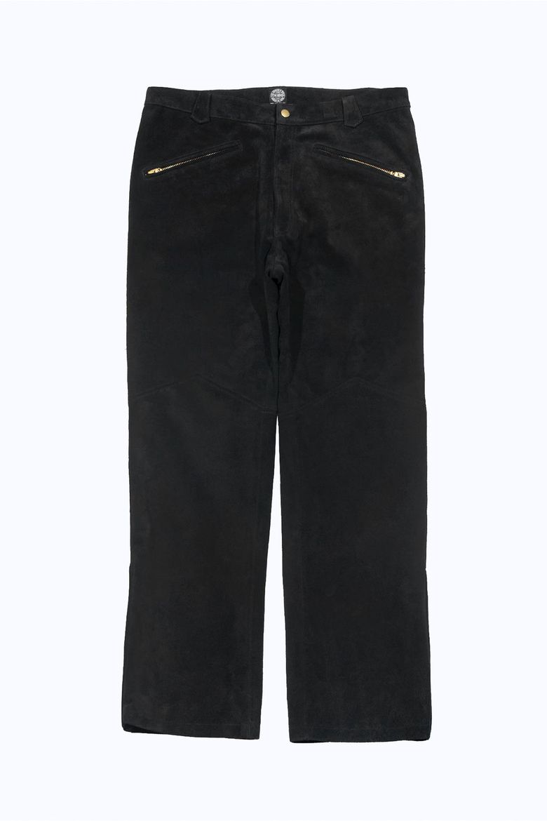 Biker pants - Black leather
