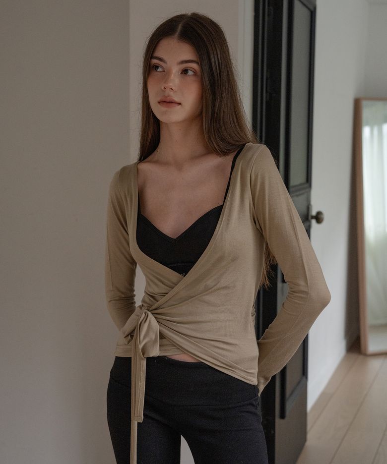 WRAP CARDIGAN KHAKI