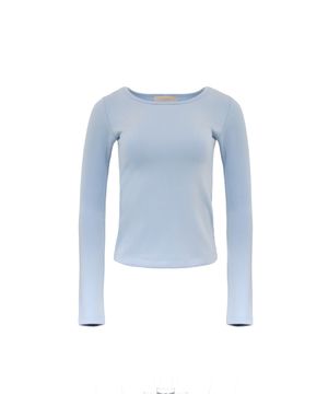 BASIC BOAT NECK  LONG SLEEVE TOP SKY