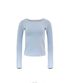 BASIC BOAT NECK  LONG SLEEVE TOP SKY