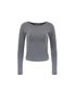 BASIC BOAT NECK  LONG SLEEVE TOP GRAY