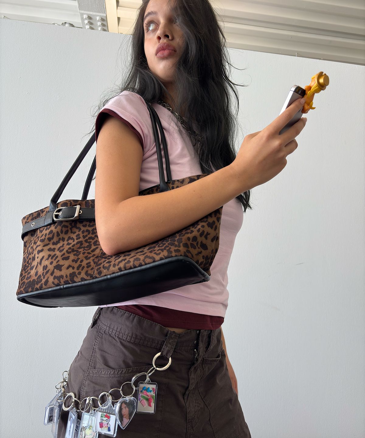 여밈(YEOMIM) belted boat bag (leopard)
