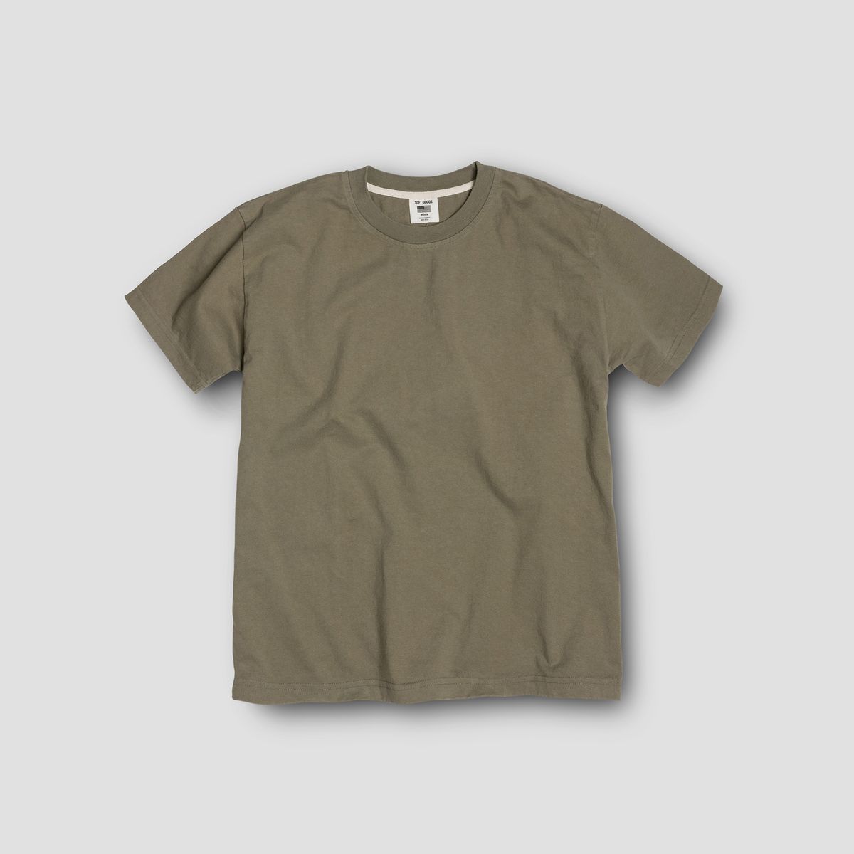 소프트굿즈(SOFT GOODS MFG) 더 헤비웨이트 티셔츠, 올리브드랩