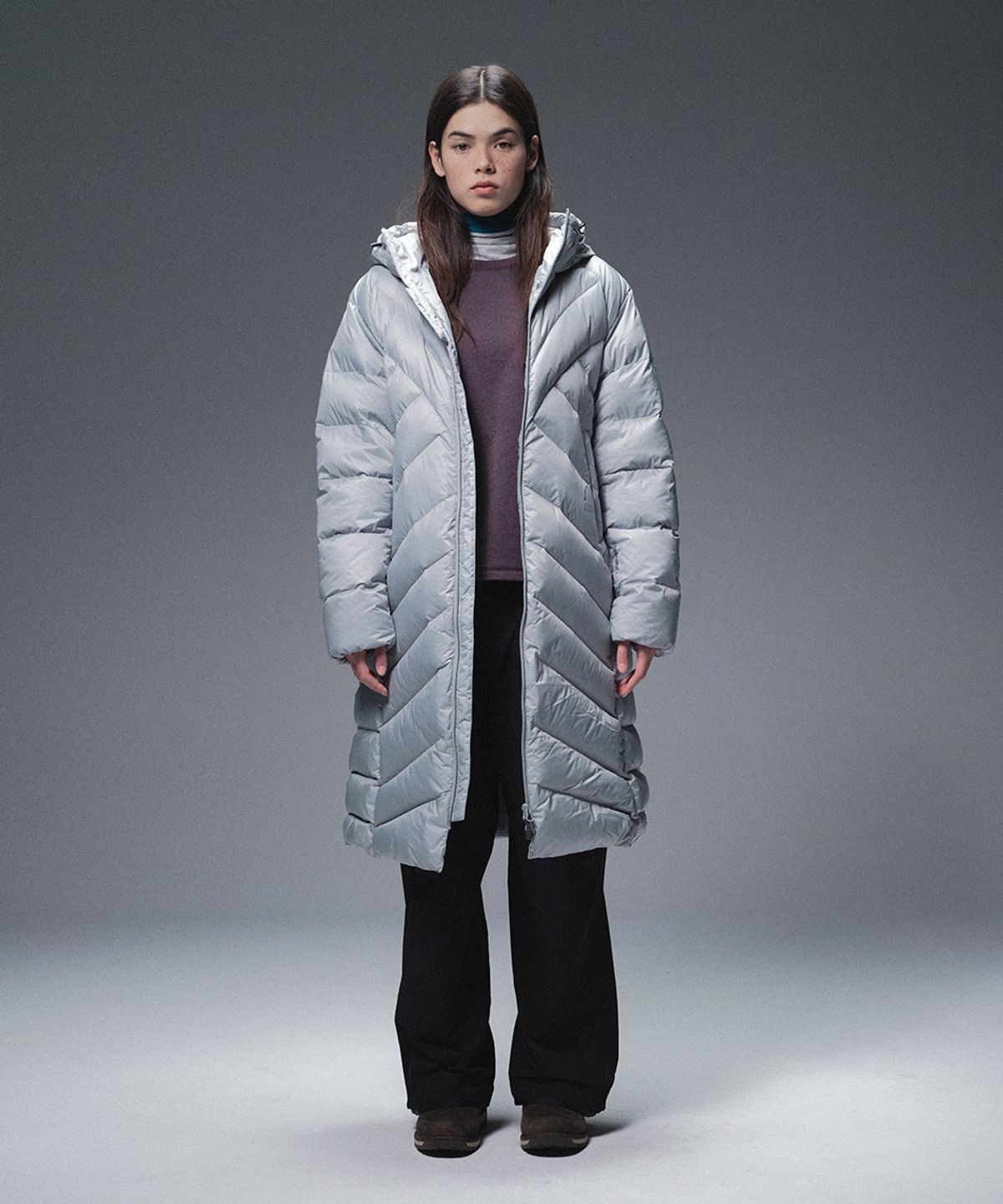 시에라디자인(SIERRA DESIGNS) W) 칼(CAL) 롱 구스다운 자켓 LIGHT GREY