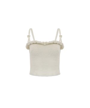 TWIST FRILL TERRY TOP IVORY