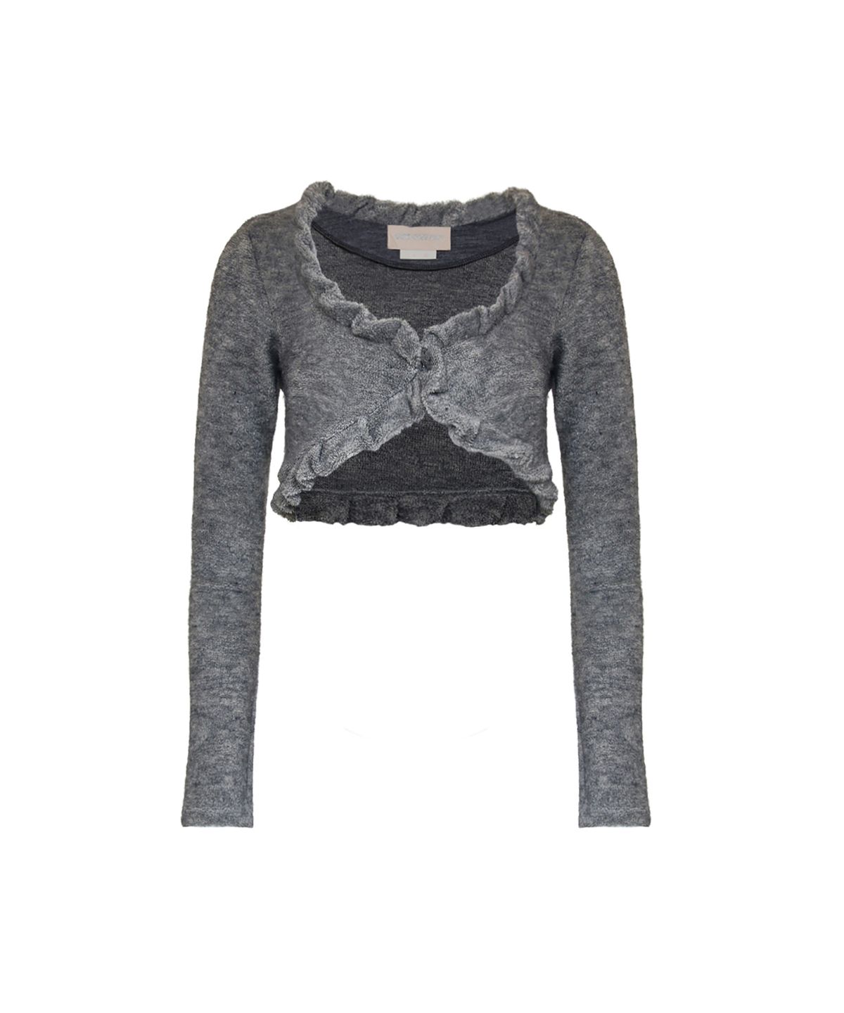 오드원아웃(ODDONEOUT) TWIST FRILL TERRY CARDIGAN GRAY