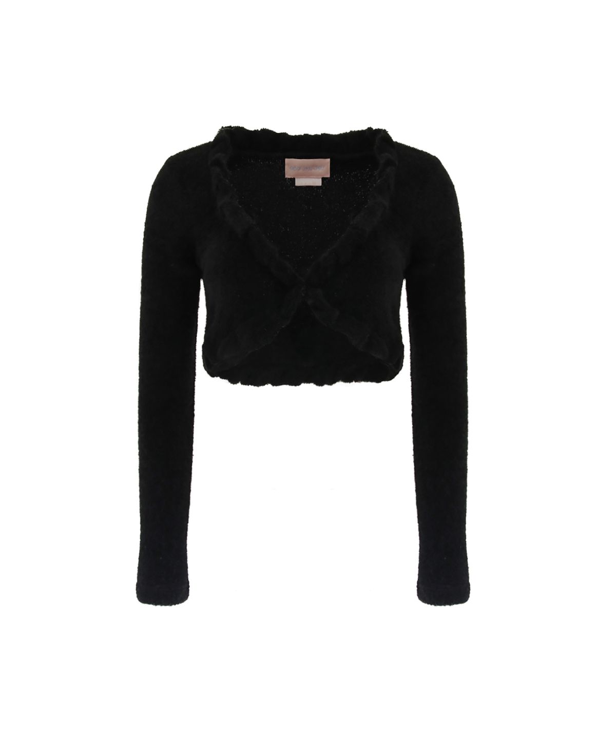 오드원아웃(ODDONEOUT) TWIST FRILL TERRY CARDIGAN BLACK