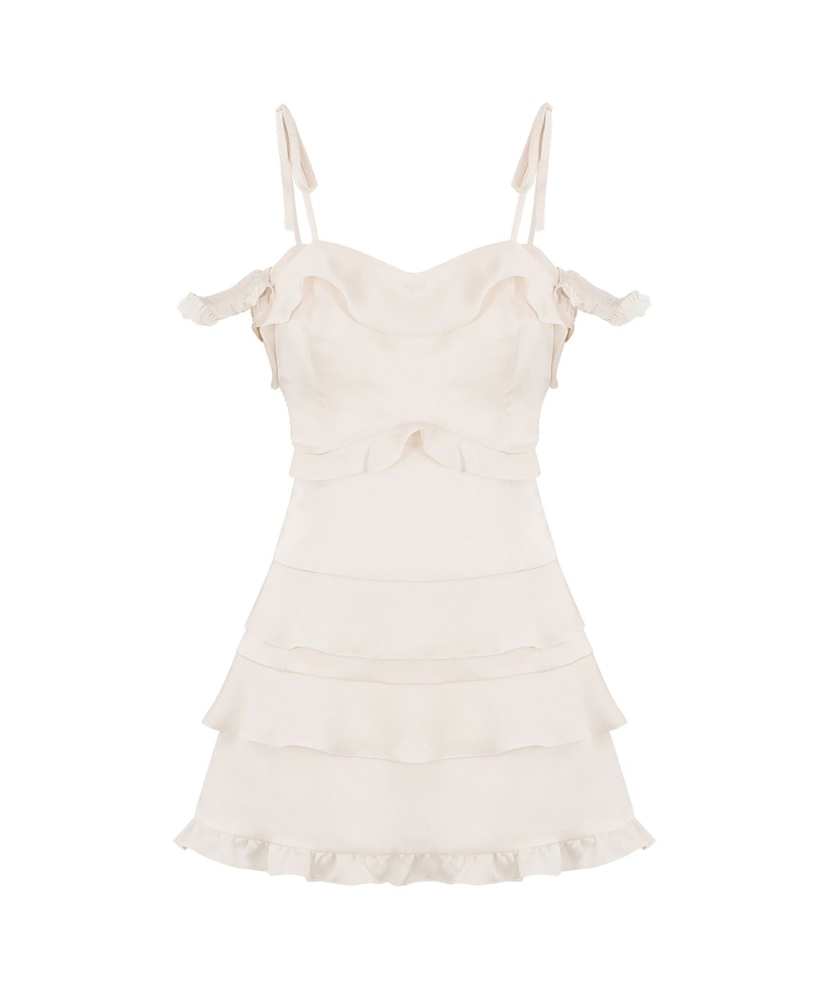 오드원아웃(ODDONEOUT) FRILL DRESS IVORY