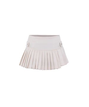 UNBALANCE PLEATS SKIRT IVORY