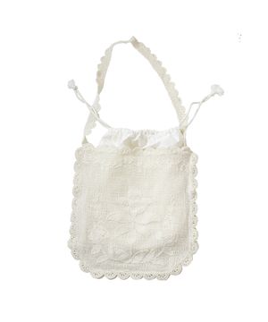 FLOWER LACE KNIT TOTE BAG IVORY