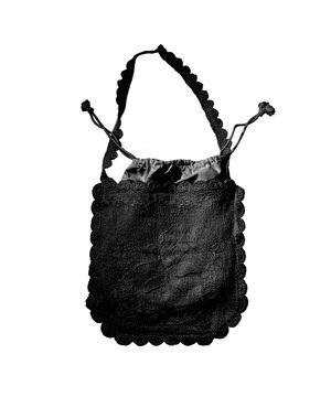 FLOWER LACE KNIT TOTE BAG BLACK