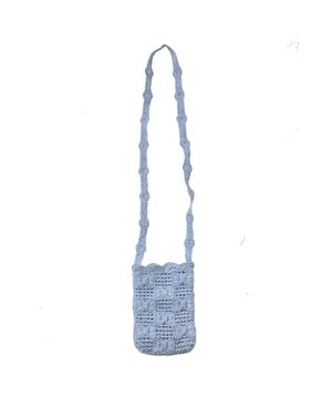 RIBBON KNIT MINI CROSS BAG SKY