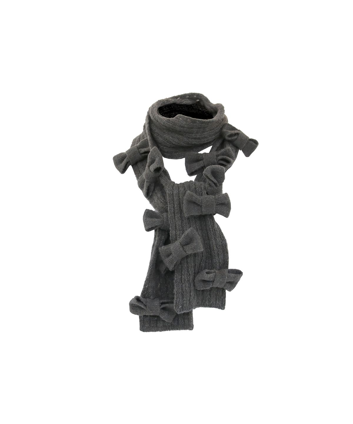 오드원아웃(ODDONEOUT) KNIT RIBBON MUFFLER CHACOAL