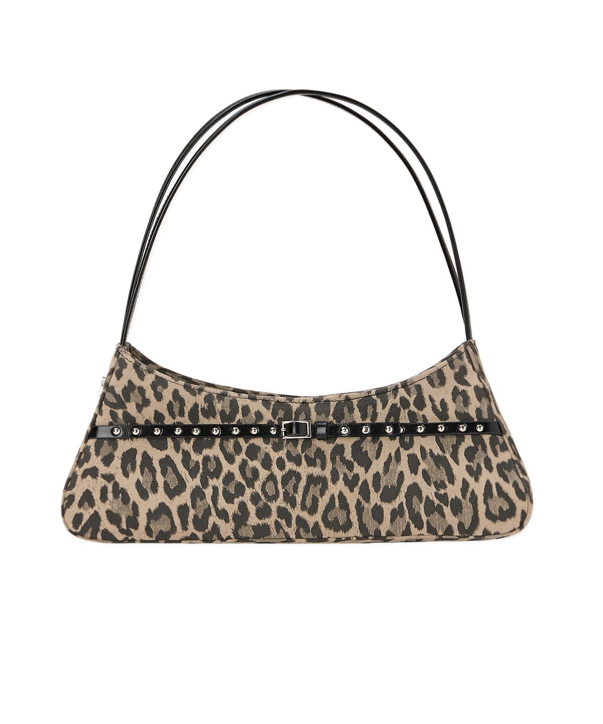 티티맙(TTMAB) 미니 버클 스몰 바게트백 - Studded Leopard Suede