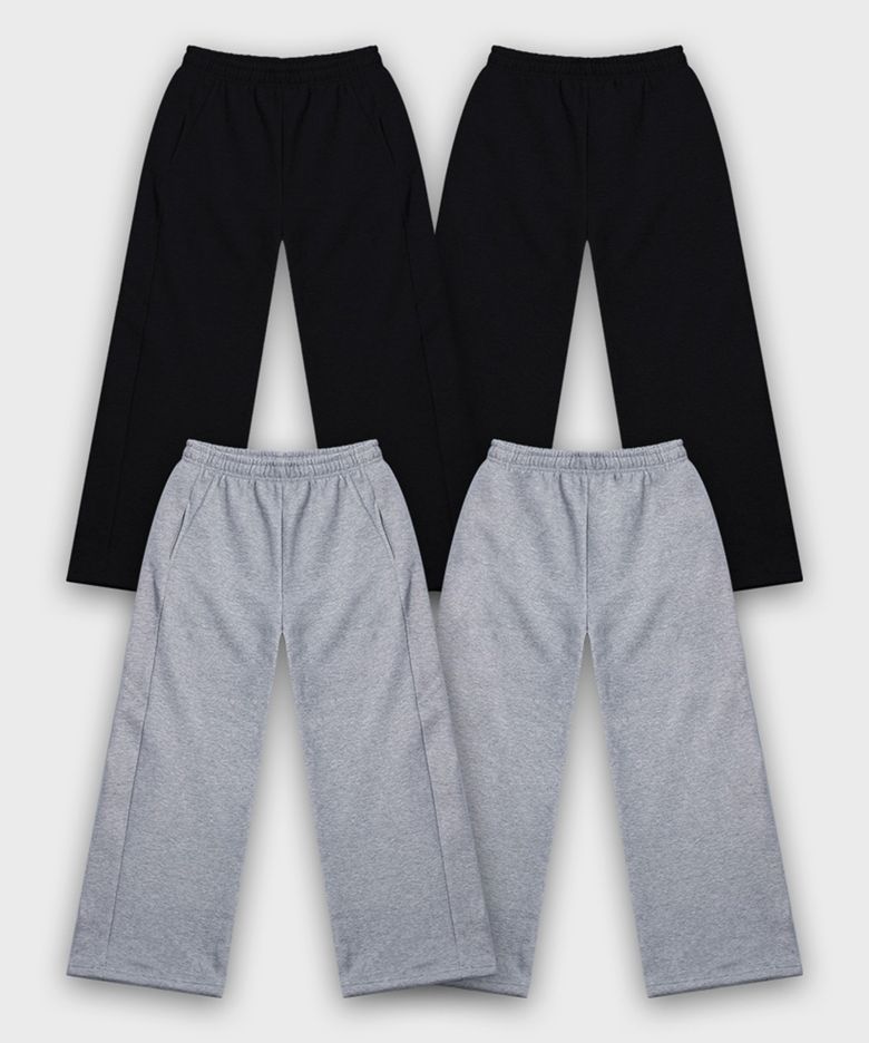 Fluffy cotton 무지 와이드핏 기모 팬츠