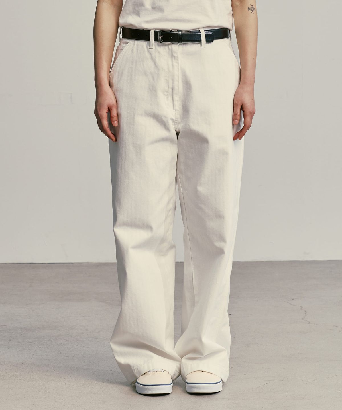 유니버셜 오버롤(UNIVERSAL OVERALL) HBT WORK PANTS (WOMAN) WHITE
