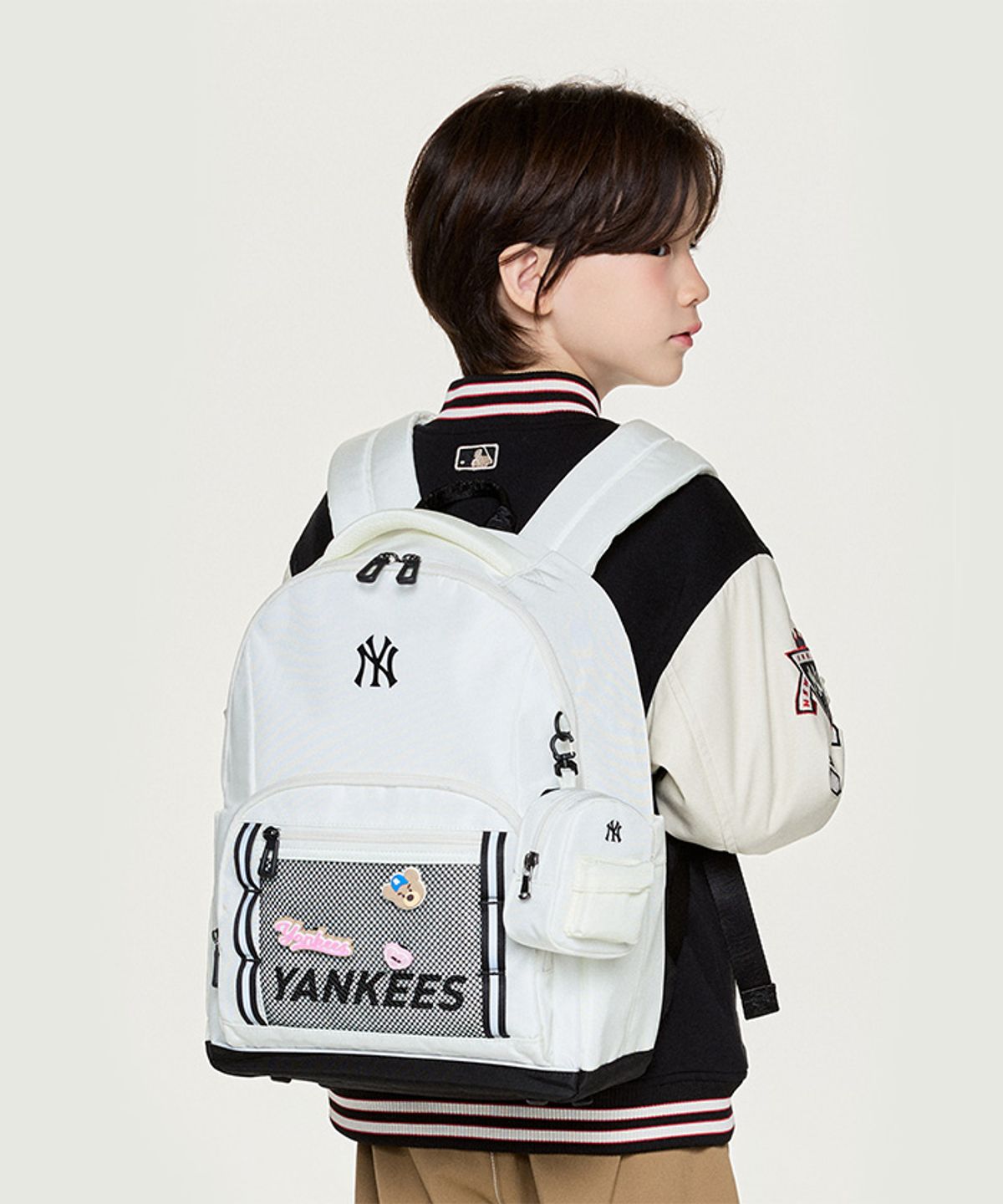 엠엘비 키즈(MLB KIDS) 태그 플라이 책가방 NY (Cream)