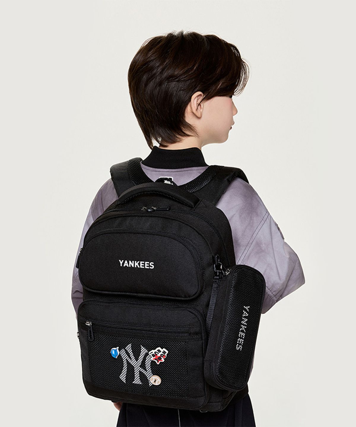 엠엘비 키즈(MLB KIDS) 태그 라이트 책가방 세트 NY (Black)