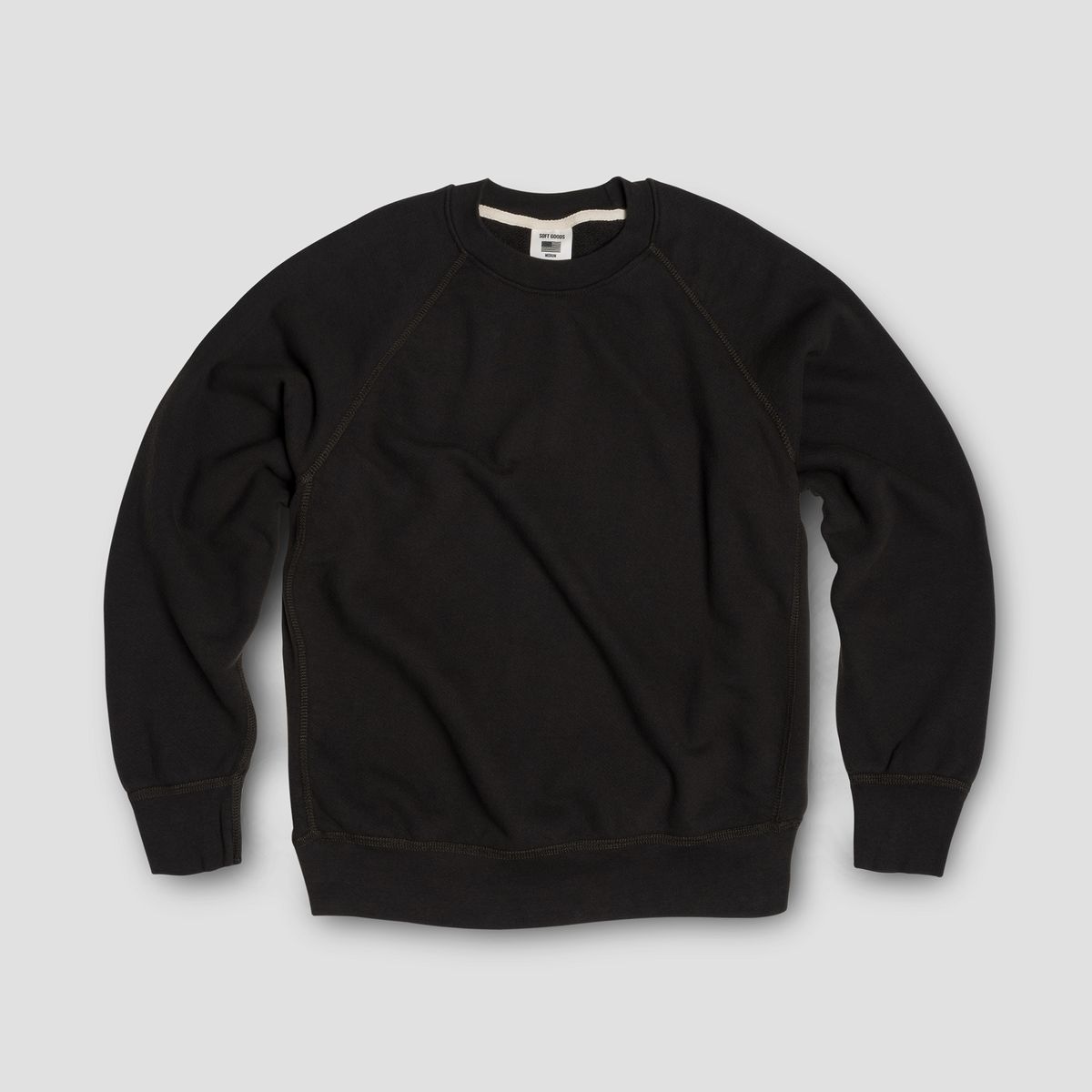 소프트굿즈(SOFT GOODS MFG) 테리 스웻셔츠, 빈티지블랙