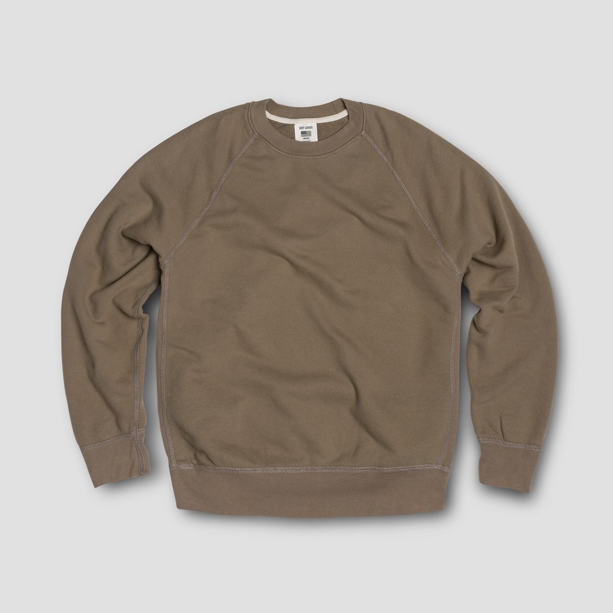 소프트굿즈(SOFT GOODS MFG) 테리 스웻셔츠, 올리브드랩
