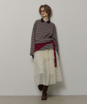 SHA TIERED LONG SKIRT (IVORY)