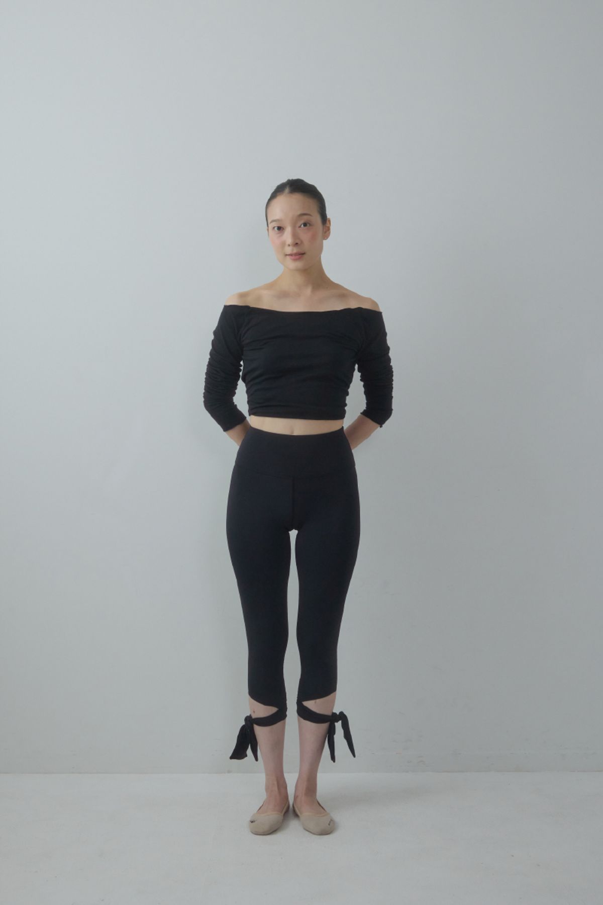 큐피도(KUPIDO) Ribbon Line Leggings _Black