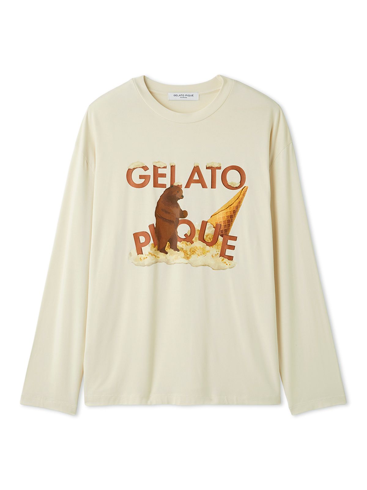 젤라또 피케(GELATO PIQUE) [HOMME] 레이온 GELATO BEAR 프린트 롱 티셔츠 PMCT255952