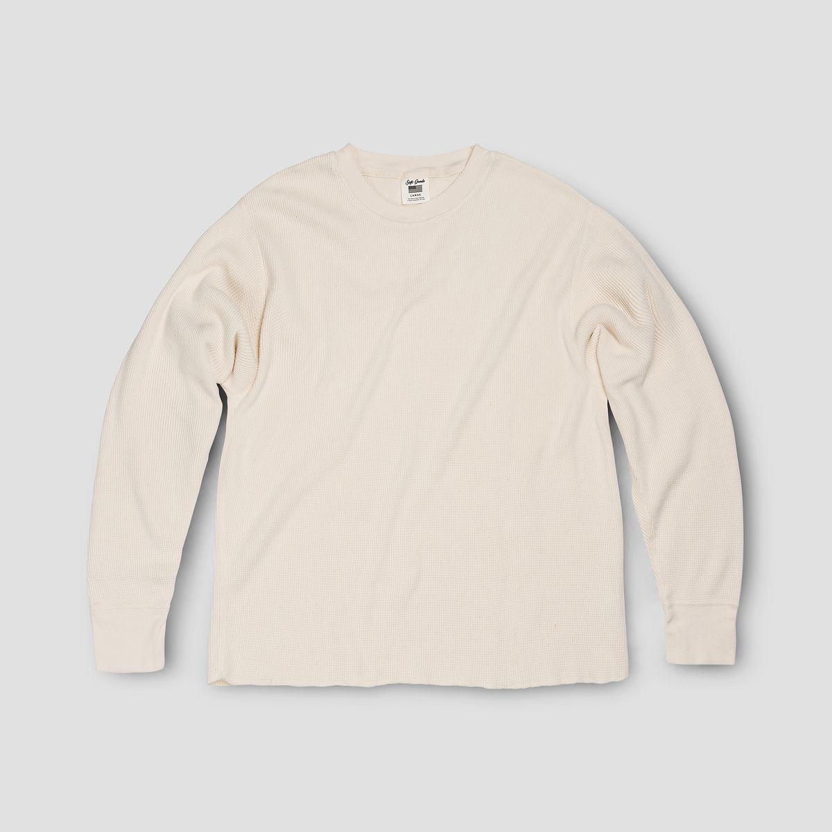 소프트굿즈(SOFT GOODS MFG) 써멀 롱슬리브 티셔츠, 내추럴