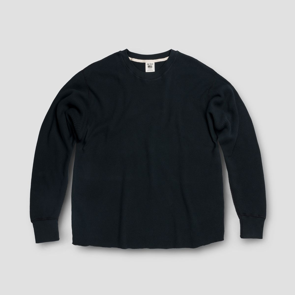 소프트굿즈(SOFT GOODS MFG) 써멀 롱슬리브 티셔츠, 빈티지블랙