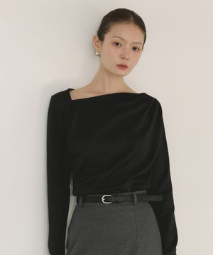 COC UNBALANCED DRAPE T-SHIRT BLACK