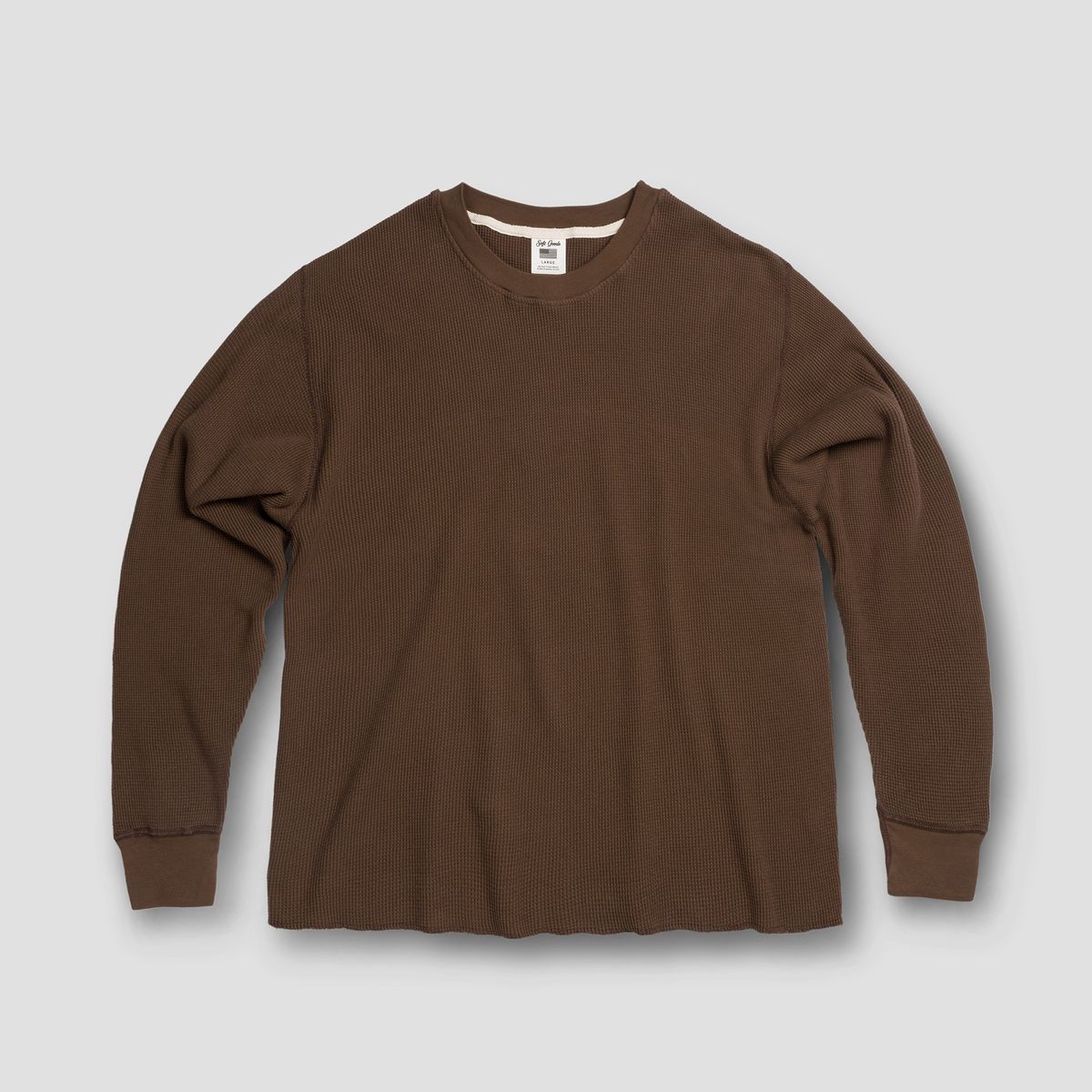 소프트굿즈(SOFT GOODS MFG) 써멀 롱슬리브 티셔츠, 다크월넛