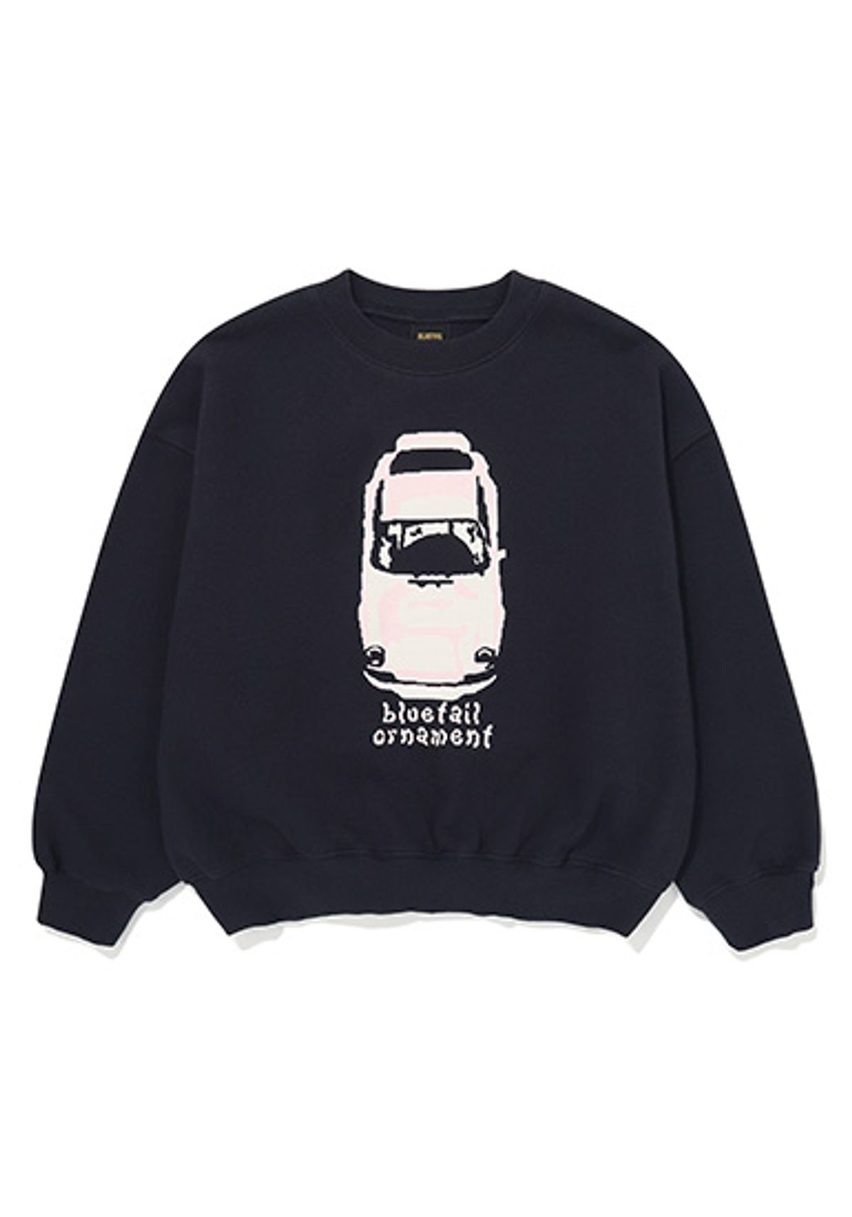 블루테일(BLUETAIL) AZI2TS04NV 네이비 세미 크롭 맨투맨