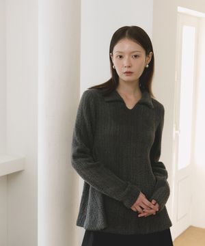 COC VNECK COLLAR T-SHIRT CHARCOAL