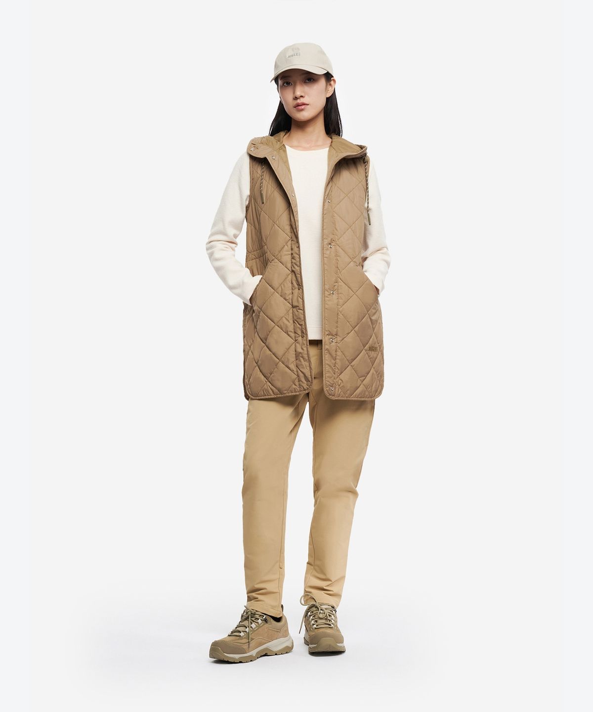 에이글(Aigle) 여성 웜 워터프루프 롱슬리브 후디 패딩 베스트 AAW25WOUI022ESP