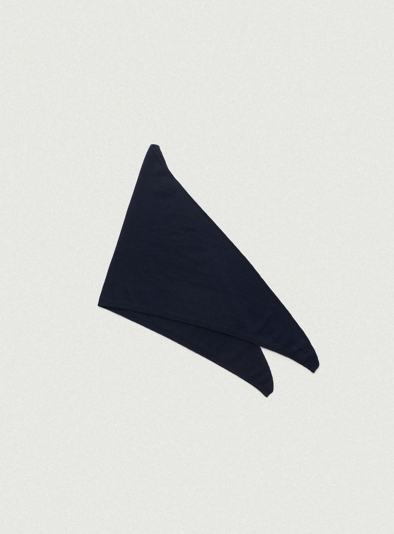 Plain Cashmere Knit Scarf_Navy