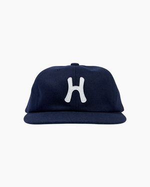 H Logo Wool Relaxed Fit 6Panel Cap_Navy